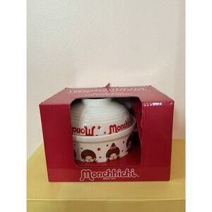 Monchhichi Noodle Bowl with Lid and Spoon Ceramic Mug Dishwasher Microwave Safe